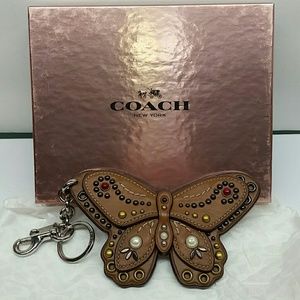 AUTHENTIC COACH BROWN LEATHER BUTTERFLY
